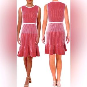 NWOT Lauren by Ralph Lauren Women’s Red/White Stripe Fit and Flare Dress, M